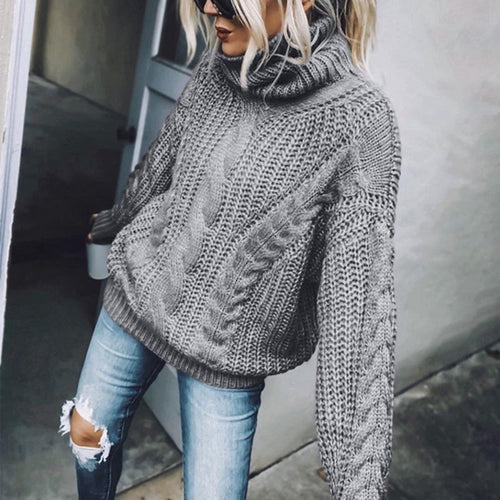 Drune | Chunky Strickpullover mit Rollkragen Weich und Warm Kabelstrick