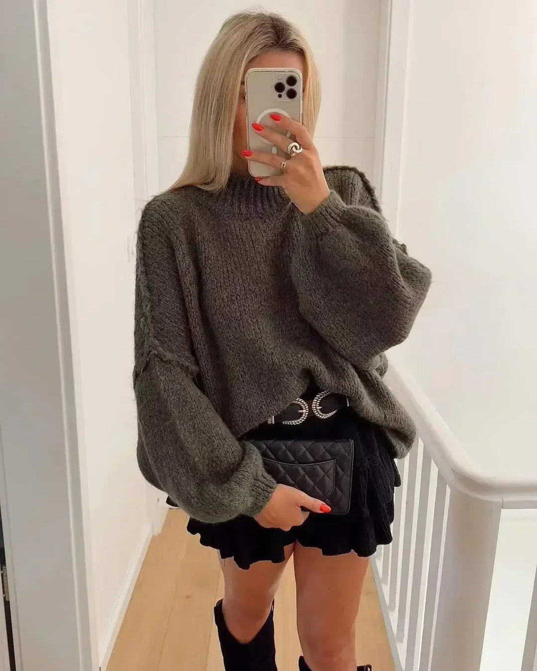 Drune | Strickrollkragenpullover mit voluminösen Statement-Ärmeln