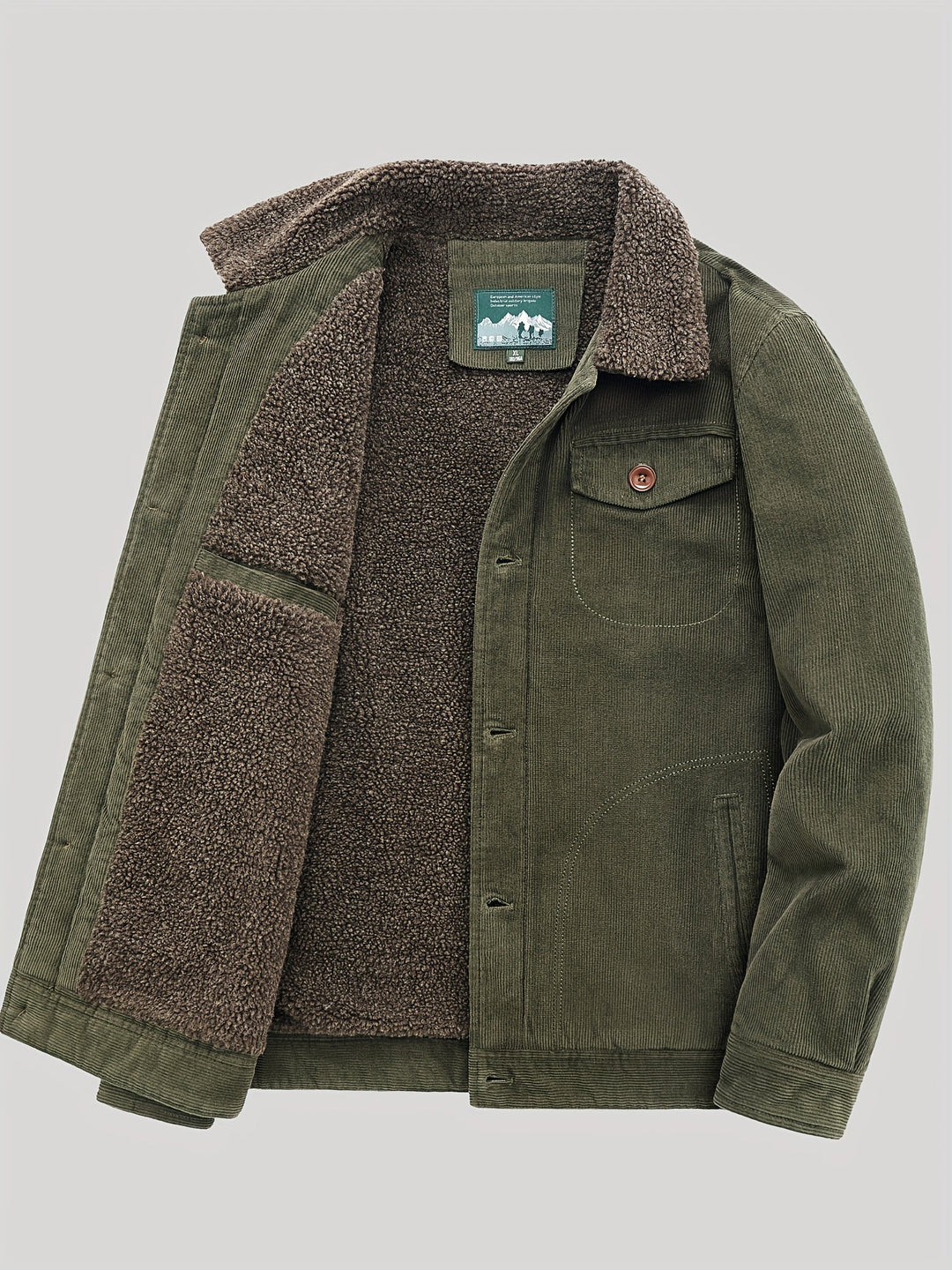Drune | Fleece-Knopf Outdoorjacke Leicht Mit Brusttasche Für Herren - Perfekt für Outdoor-Aktivitäten