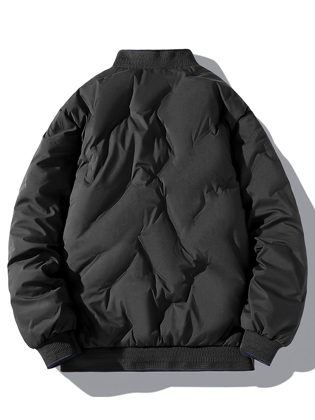 Drune | Baseballkragen Reißverschluss Solides Fleece Mit Taschen Winterjacke Für Herren - Perfekt für Outdoor-Aktivitäten