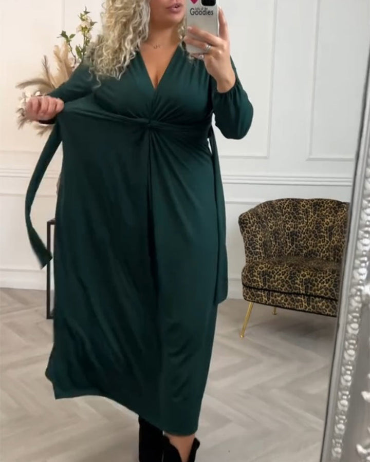 Drune | Einfarbiges Kleid mit Langen Ärmeln