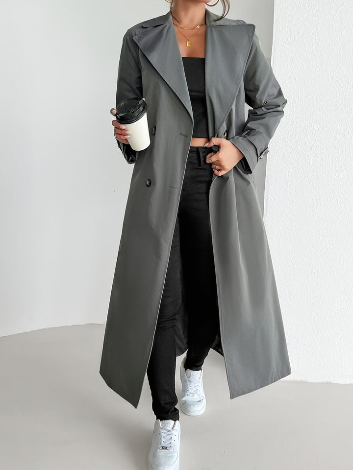 Drune | einfarbiger Trenchcoat mit Gürtel für Damen - Perfekt für legere Tage