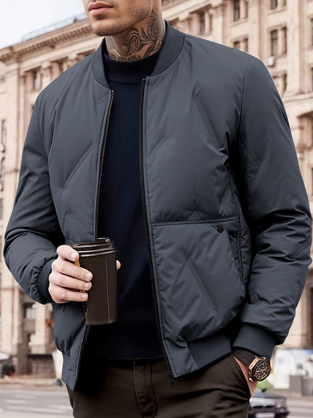 Drune | warme Winterjacke mit Fleece-Futter und Taschen für Männer - Perfekt für Outdoor-Aktivitäten