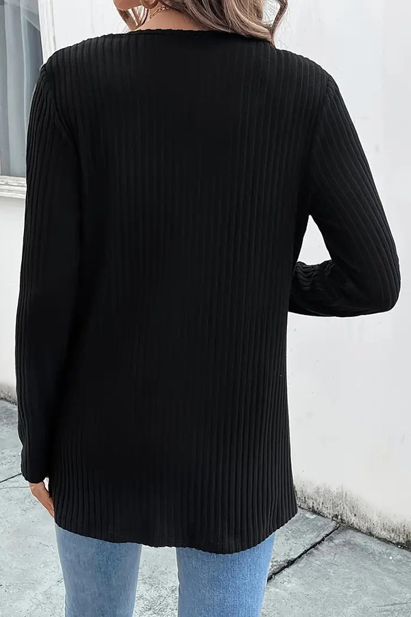 Drune | Strickcardigan mit Blumenrand und langen Ärmeln
