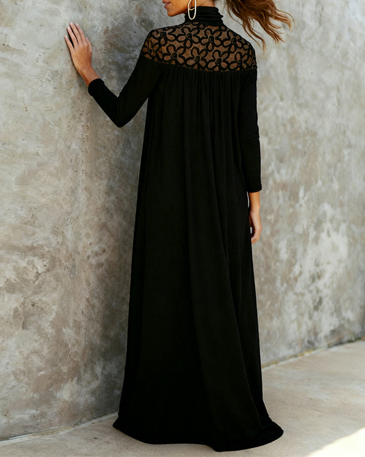 Drune | Kleid mit Stehkragen Aus Mesh und Patchwork