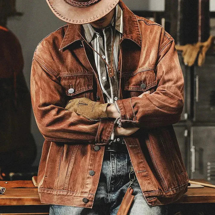 Drune | Braune Denim Jacke Für Herren