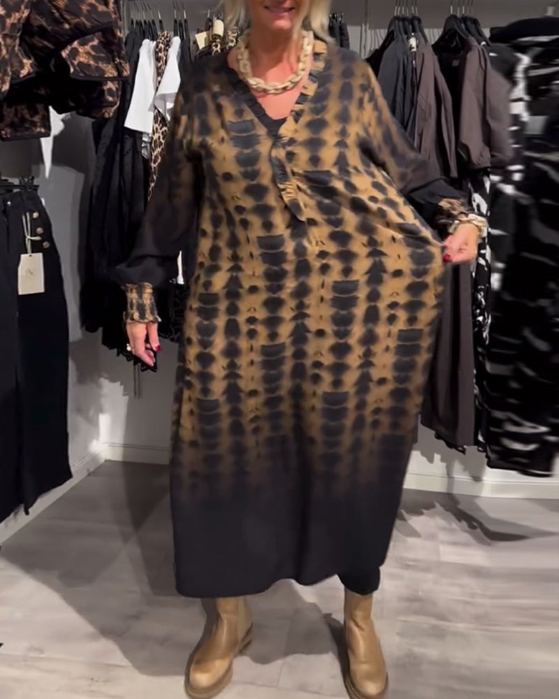 Drune | Kleid mit Farbverlauf und V-Ausschnitt