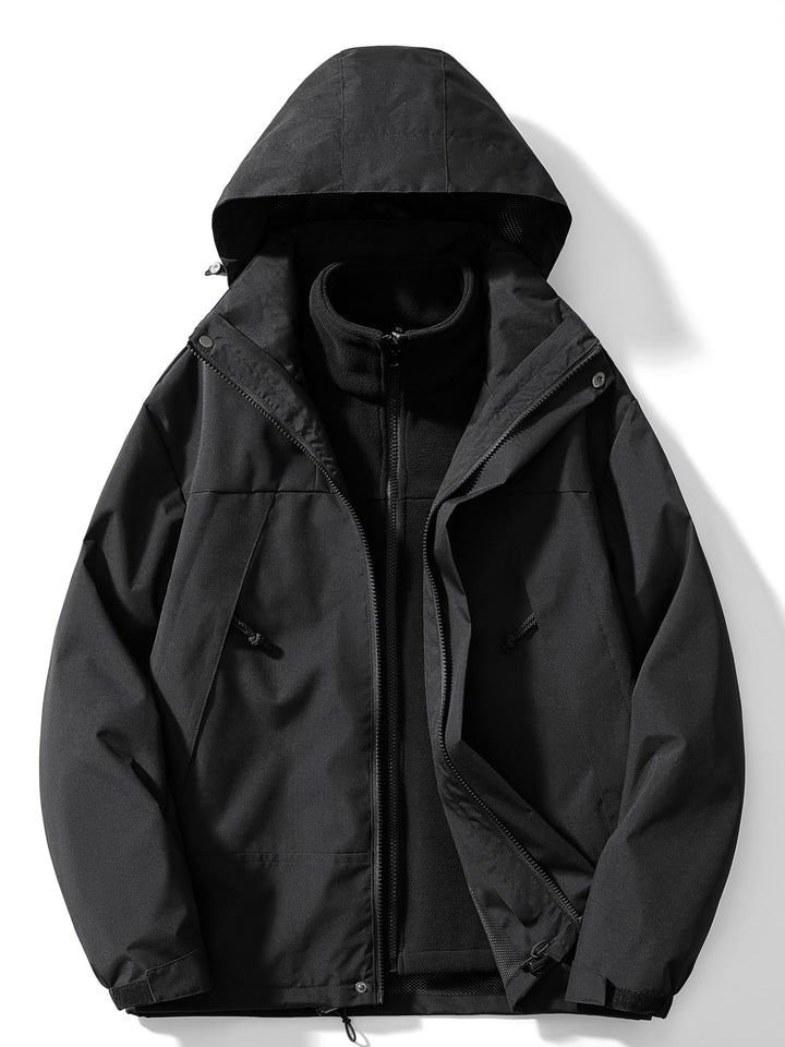Drune | 3-in-1 Fleece-Winterjacke mit Kapuze für Damen - Perfekt für Outdoor-Aktivitäten