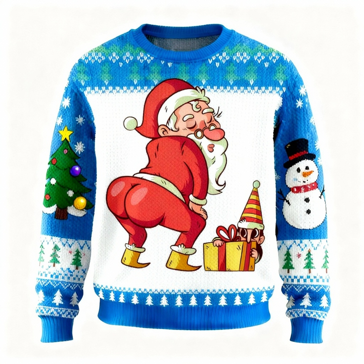 Drune | Lustiger Santa Print Pullover - Hässlich & Gemütlich Unisex Pullover