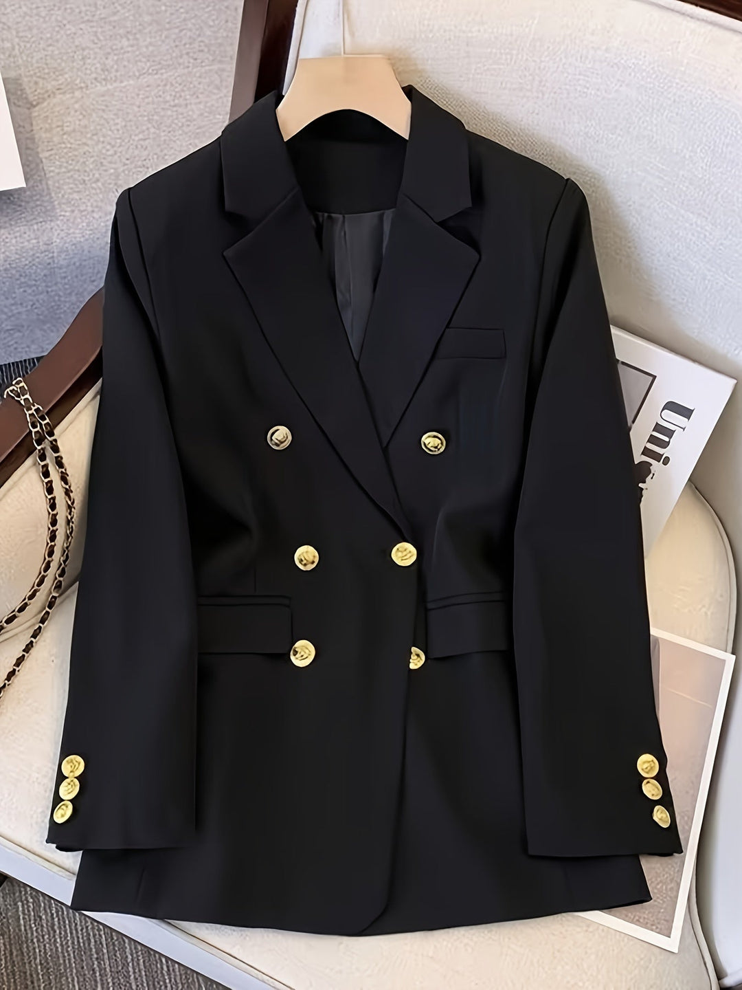 Drune | Eleganter Slim Fit Damenblazer Mit Goldenen Knöpfen