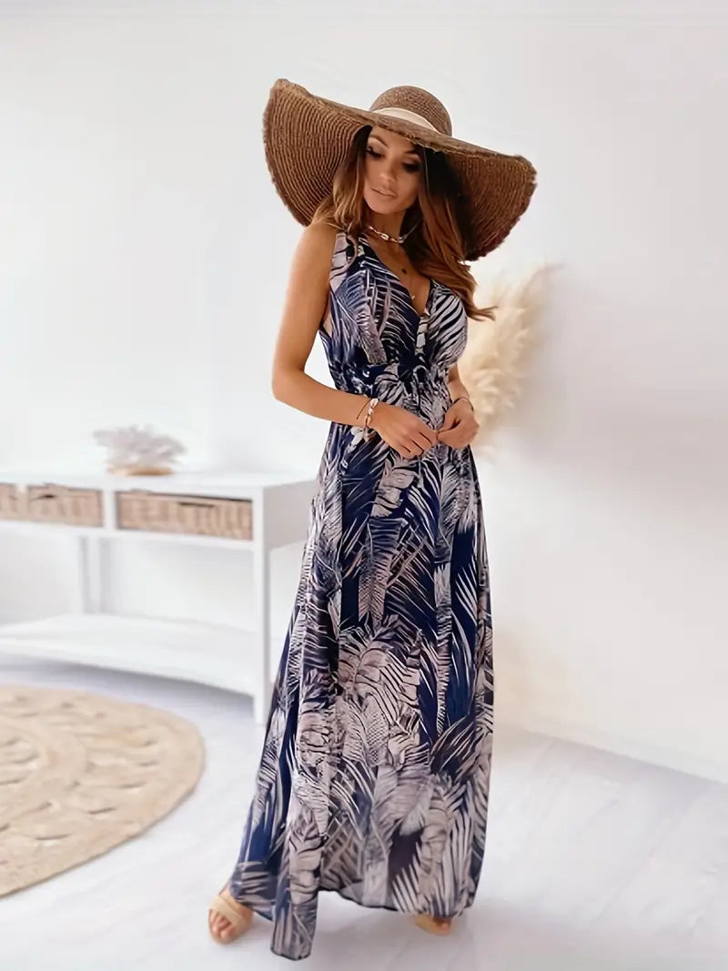 Drune | Casual Boho Maxi-Kleid Mit Kordelzug