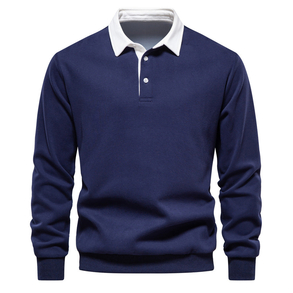 Drune | Elegantes Herren Langarm Polo Shirt Mit Klassischem Kragen