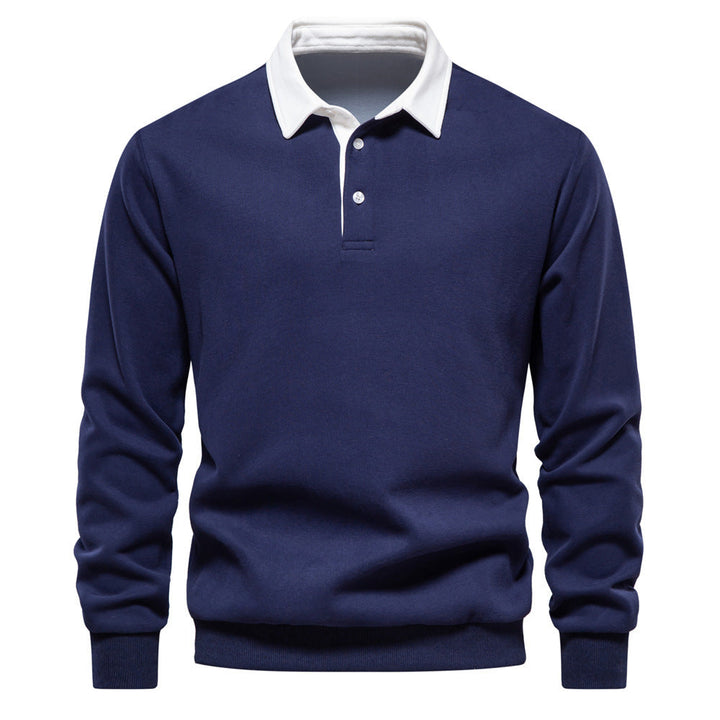 Drune | Elegantes Herren Langarm Polo Shirt Mit Klassischem Kragen
