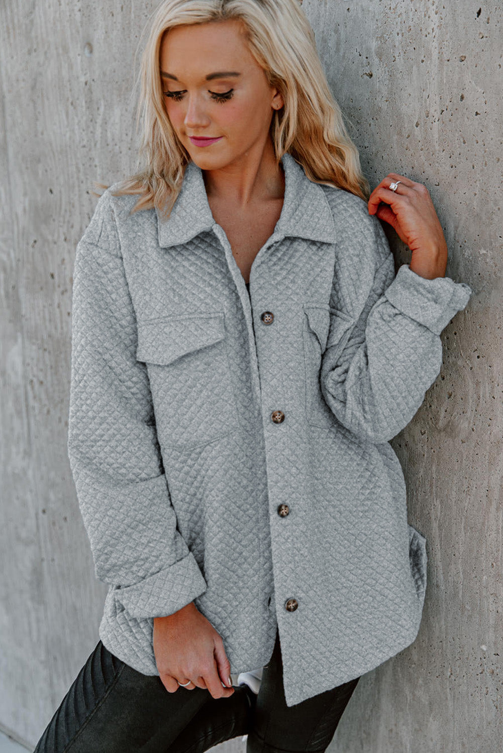 Drune | Leichtgewicht Gesteppte Hemdjacke Polyester Komfort und Stil