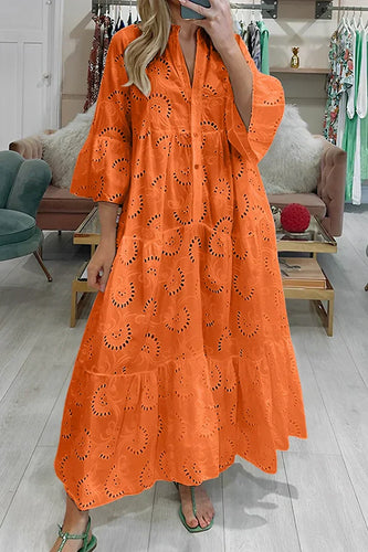 Drune | Elegantes Kleid mit Lochstickerei