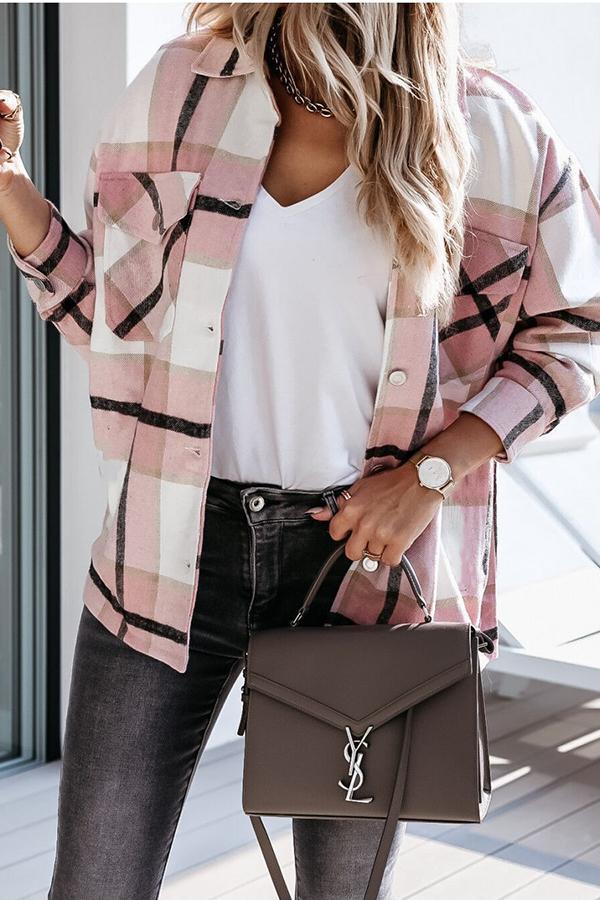 Drune | Feeling Plaid Mit Taschen Entspannte Jacke