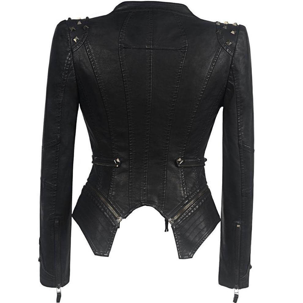 Drune | Damen Nieten PU Lederjacke