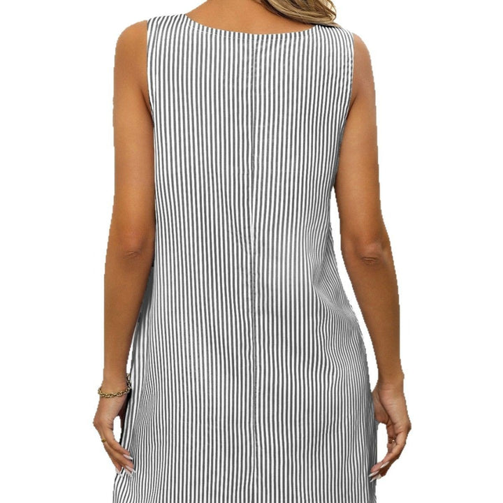 Drune | Gestreiftes Kleid mit Knopfleiste