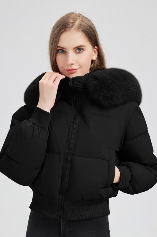 Drune | Kapuzenjacke mit Kunstpelzkragen