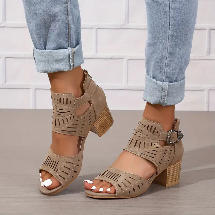 Drune | Damensandalen mit Dickem Absatz