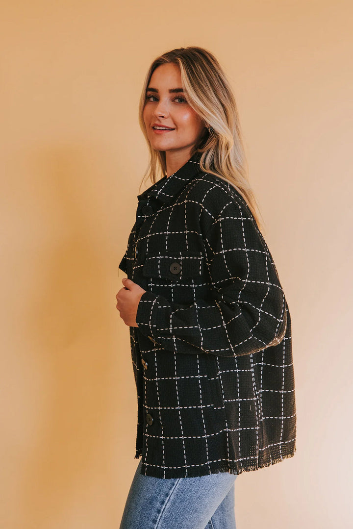 Drune | Karierte Jacke mit Großen Taschen Polyester-baumwolle Schick und Vielseitig