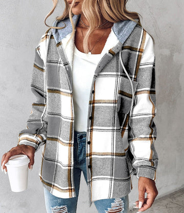 Drune | Karo-Kapuzenpullover mit Kordelzug für Damen