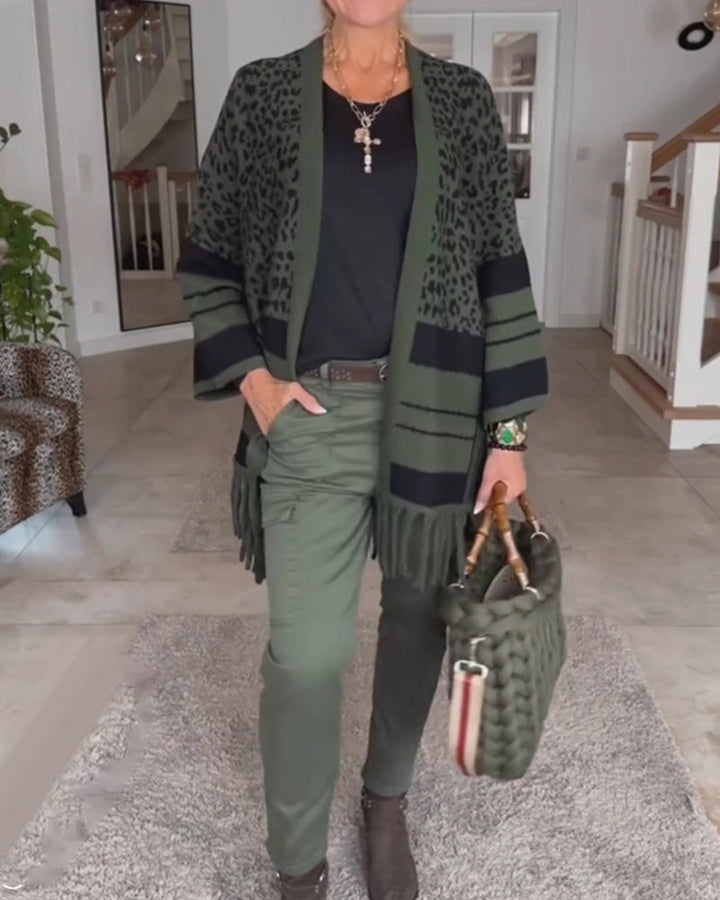 Drune | Cardigan mit Leopardenmuster