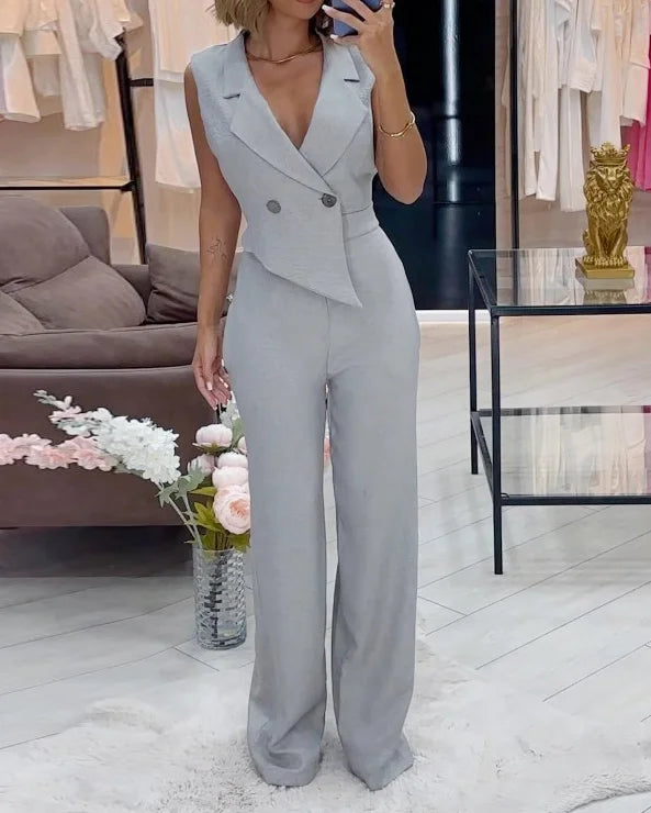 Drune | Jumpsuit Mit Reverskragen in Einfarbiger Farbe