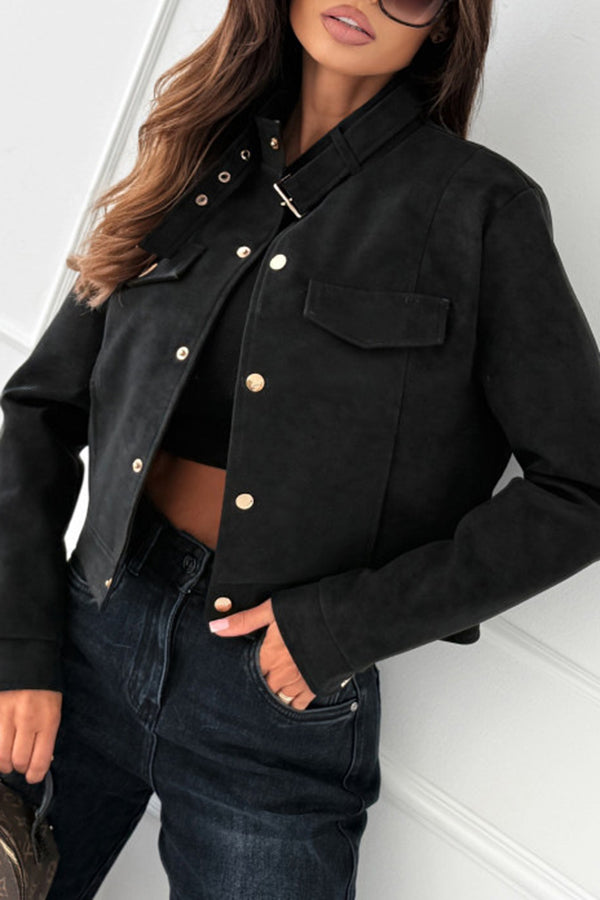 Drune | Langarm Casual Jacke mit Knöpfen