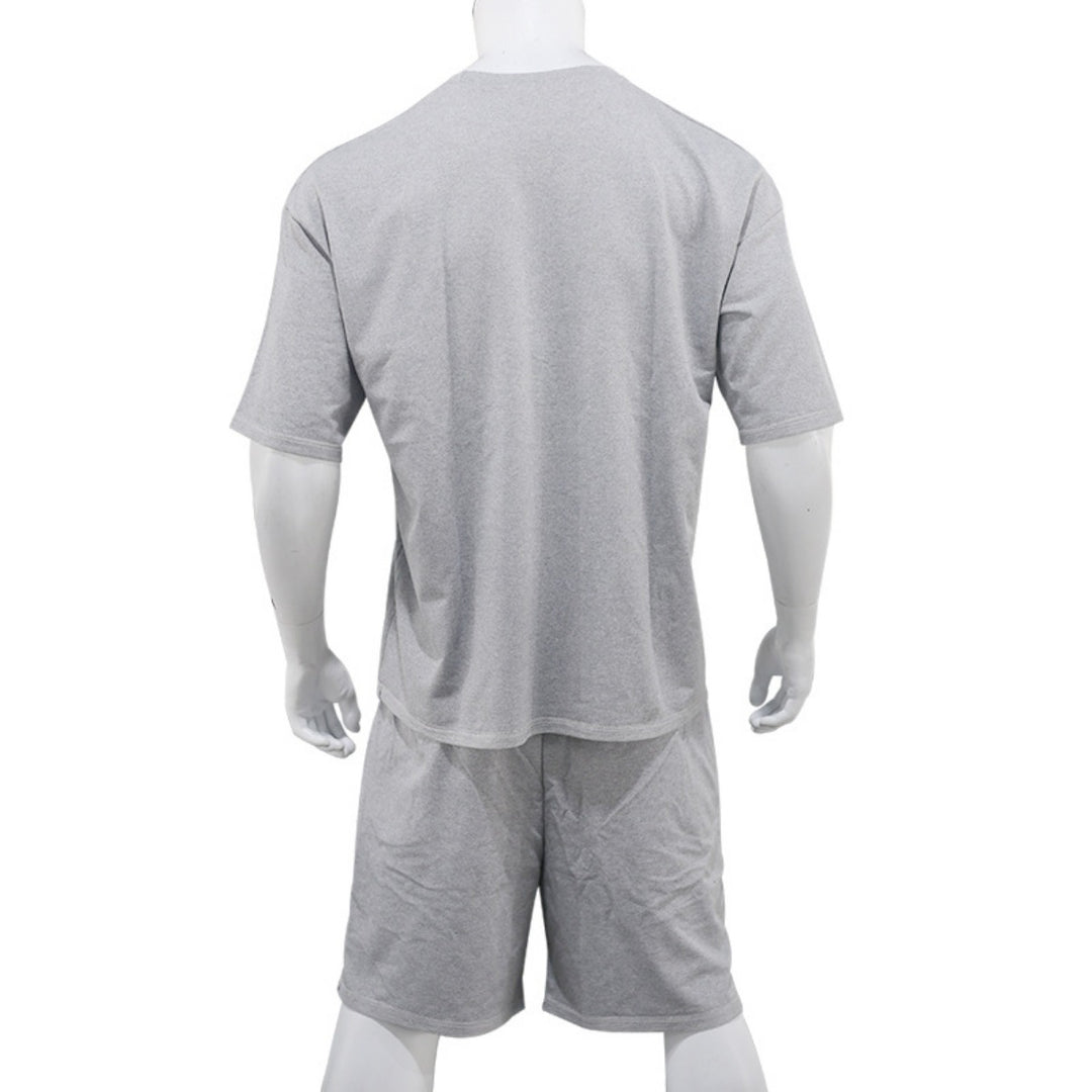 Drune | Lockeres T-Shirt Shorts einfarbiges Set
