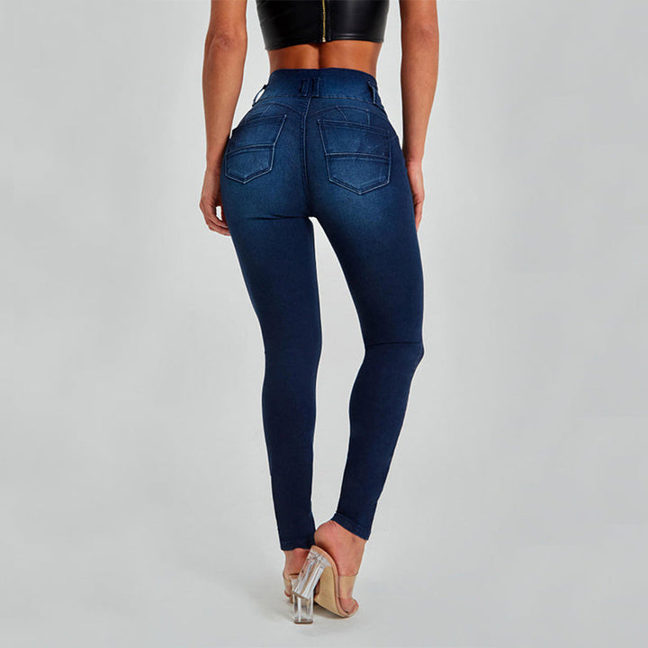 Drune hohe Taille Enge Stretch-Form und Hüft lifting Jeans