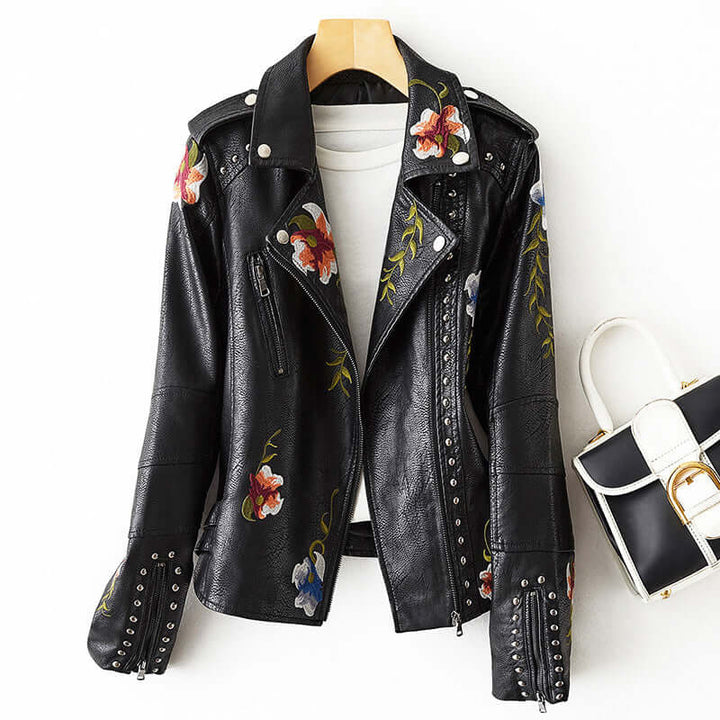 Drune | Damen Retro Blumenmuster Jacke