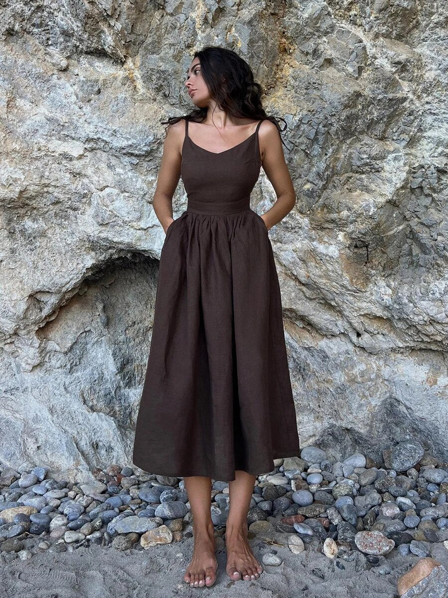 Drune | Strandkleid mit Rückenfreiem Design für Frauen