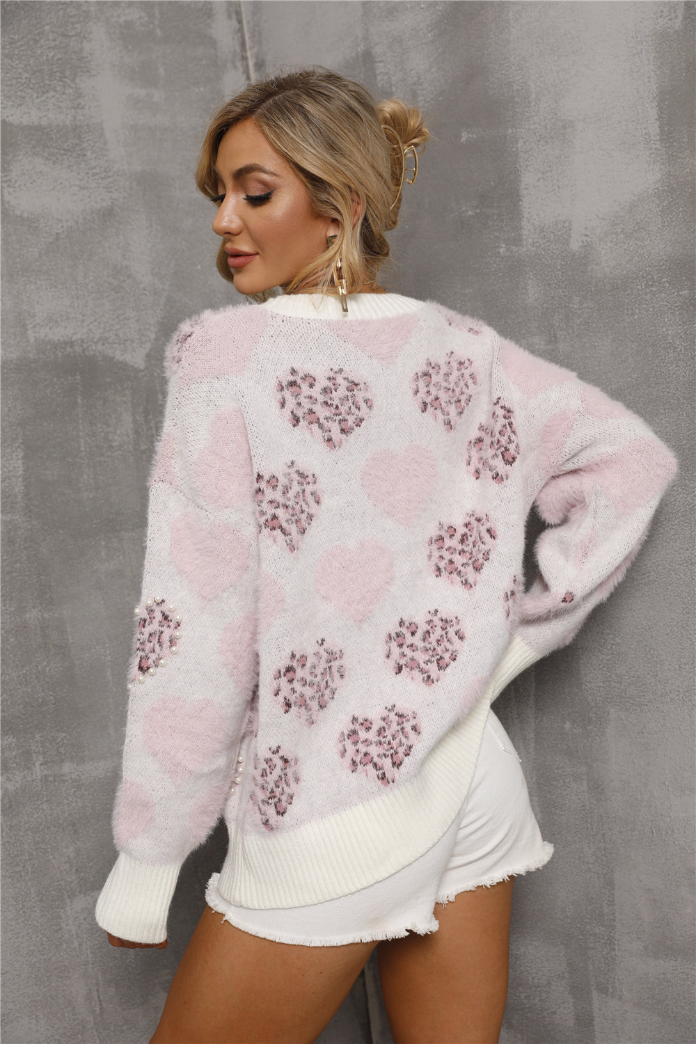 Drune Perlenliebe Muster Übergrößen Pullover