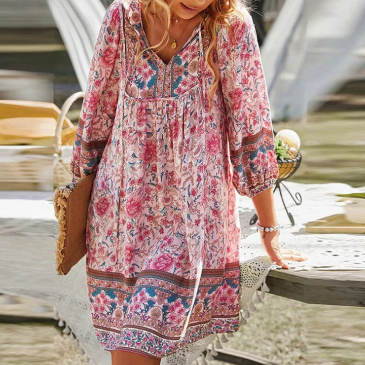 Drune | Bohemian Maxikleid mit Bauchabdeckung