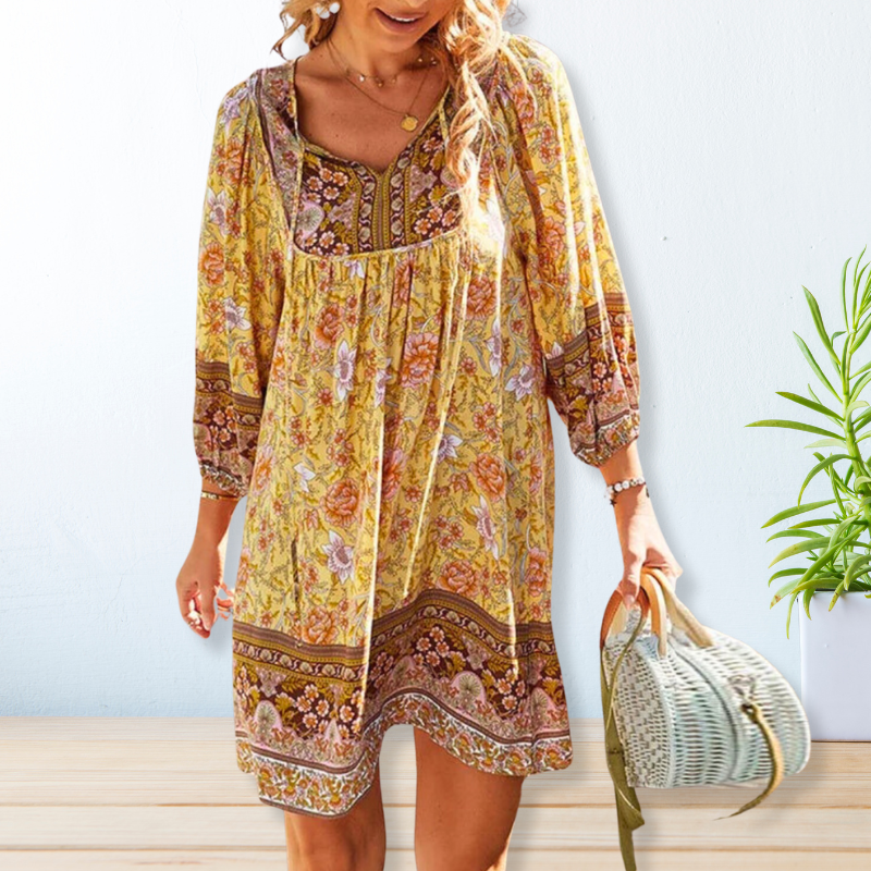 Drune | Bohemian Maxikleid mit Bauchabdeckung