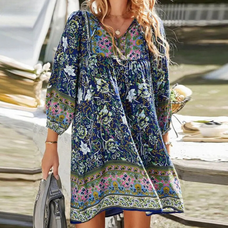 Drune | Bohemian Maxikleid mit Bauchabdeckung