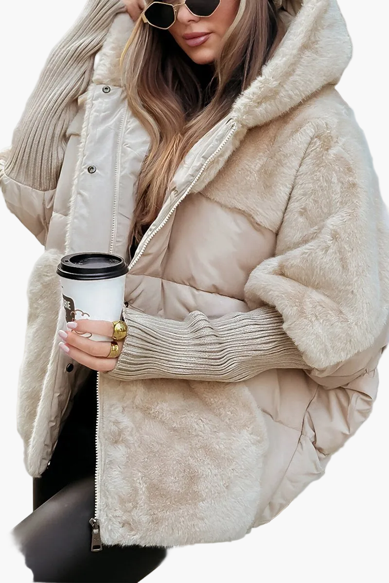 Drune | Winterjacke mit Kapuze - Modische Teddy-Steppjacke für Outdoor und Alltag
