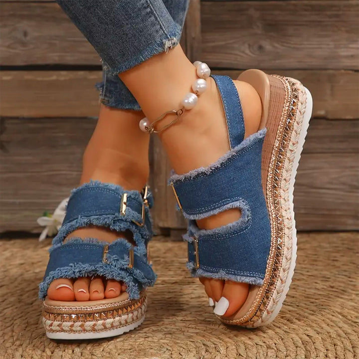 Drune | Lässige Denim Wedges