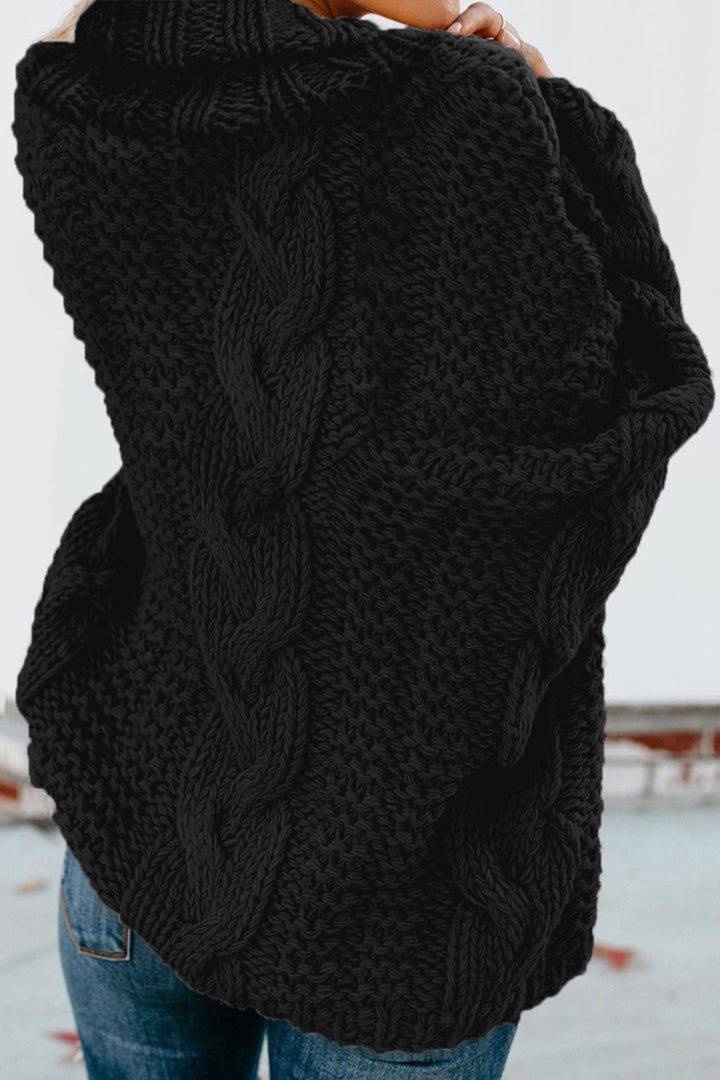 Drune Gedrehter Strick Langarmpullover