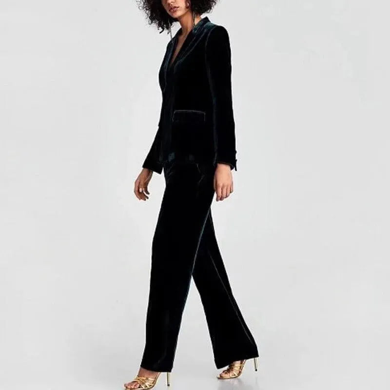 Drune | 1-Knopf Samt Blazer Damen - Anzugjacke