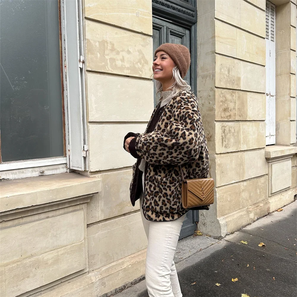 Drune | Damen Leopardenmuster Herbstjacke