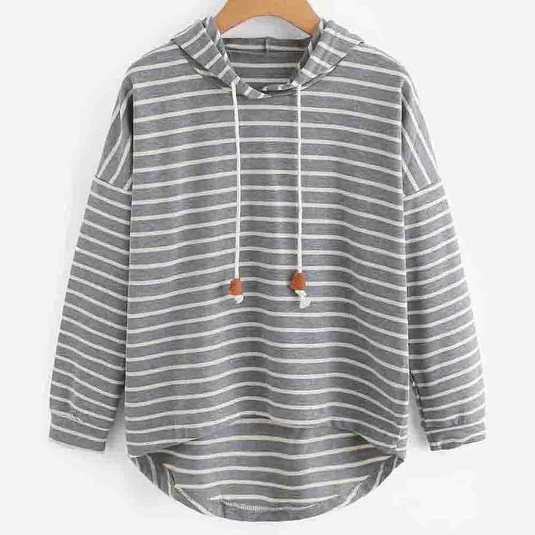 Drune | Kapuzenpullover Gestreiftes Design Bequeme Lockere Passform Langärmlig Freizeit