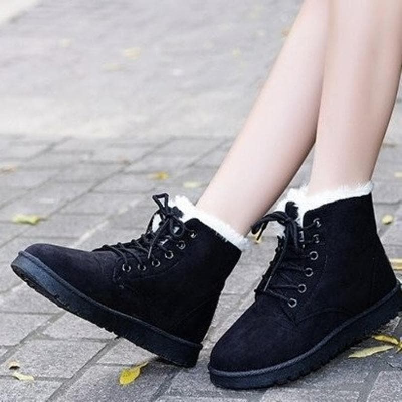Drune | Stiefeletten Wildlederlook Warm Gefüttert Schnürung Gummisohle