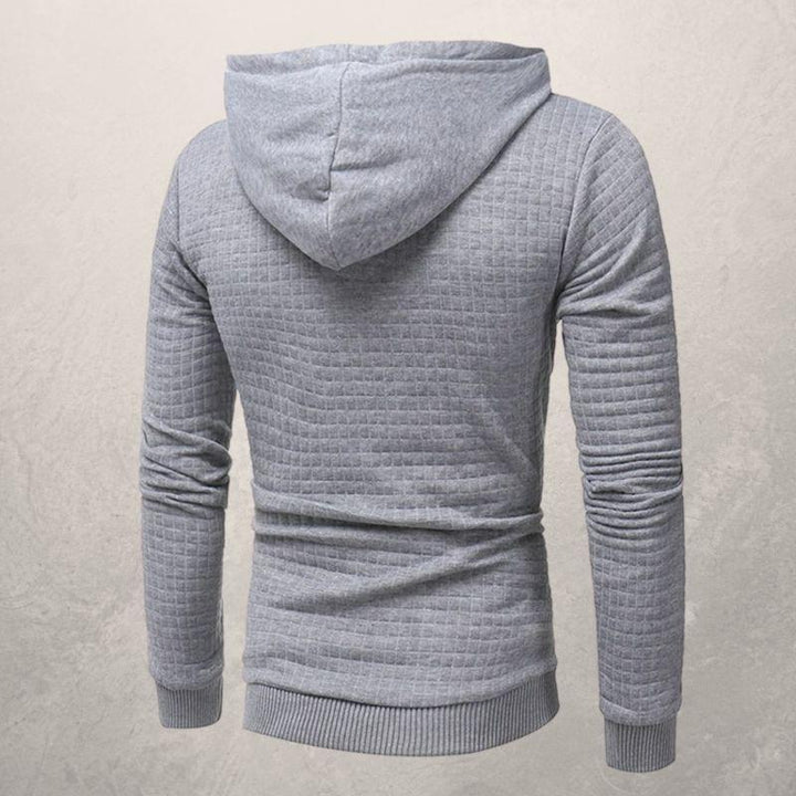 Drune | Slim Fit Kapuzenpullover Korbmuster Strick Kapuzenpullover