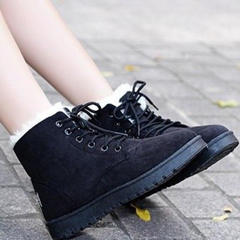 Drune | Stiefeletten Wildlederlook Warm Gefüttert Schnürung Gummisohle