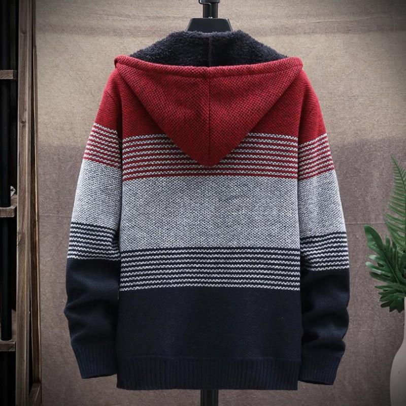 Drune | Strick Kapuzenpullover Reißverschluss Bequem Ribbed Bündchen Und Saum