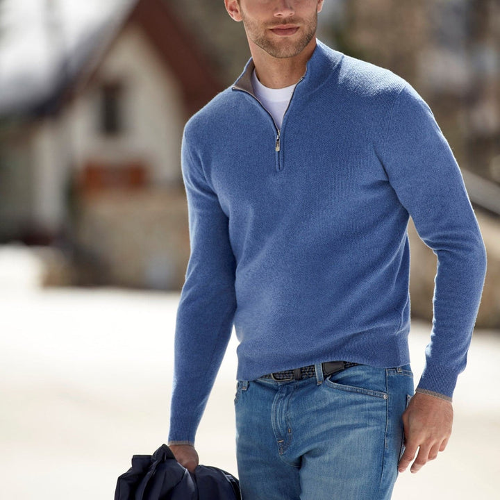 Drune | Feinstrick Wollmischung Slim Fit Reißverschluss Im Kragen
