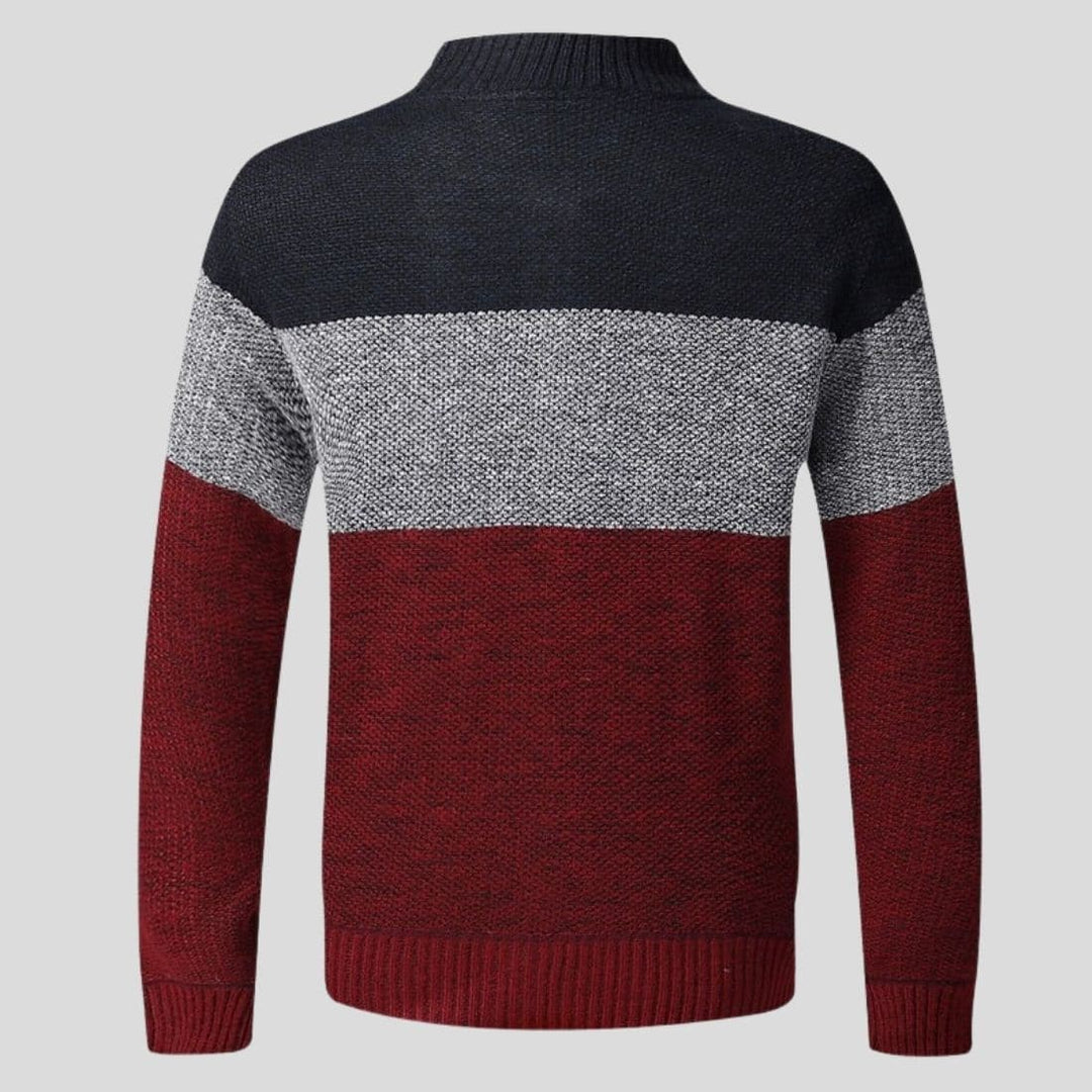 Drune | Strickjacke Reißverschluss Gerippter Kragen, Bündchen Und Saum Bequeme Passform