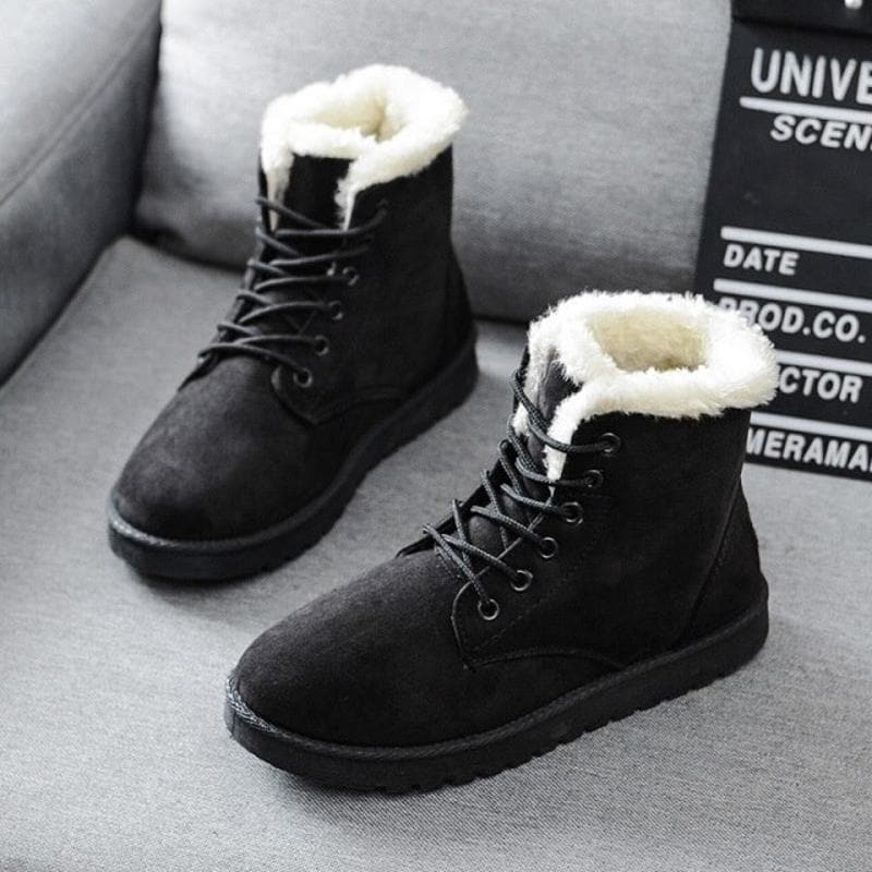 Drune | Stiefeletten Wildlederlook Warm Gefüttert Schnürung Gummisohle